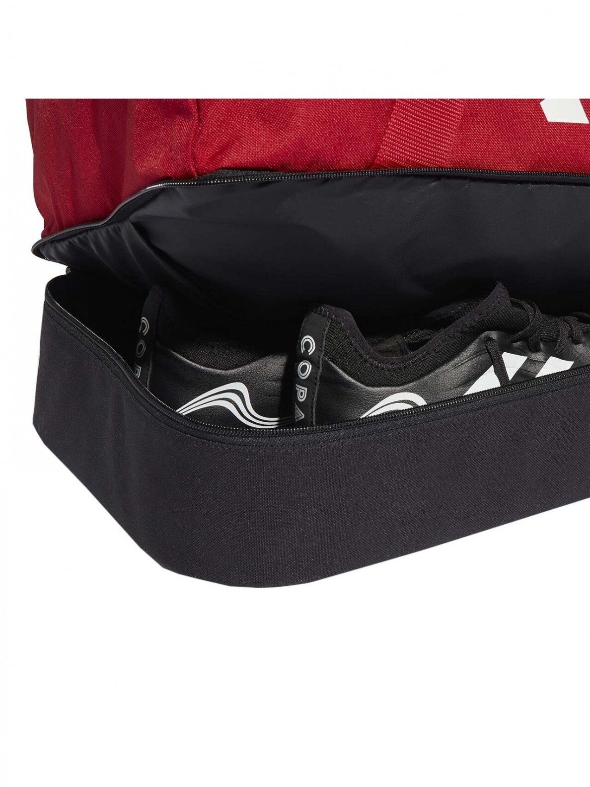 Adidas krepšys Tiro League Duffel IB8651 raudonas 3 Adidas krepšys Tiro League Duffel IB8651 raudonas 3