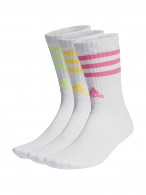 Adidas 3-Stripes Cushioned Crew Socks 3P baltos IP2638