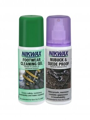 Nikwax rinkinys purškiamas impregnantas Nubuck & Suede Proof ir batų valymo gelis 2x125 ml NI-85
