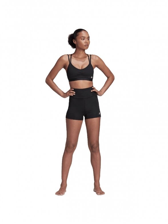 Adidas Moteriški šortai Yoga Essentials aukšto juosmens juodi HD6825 3