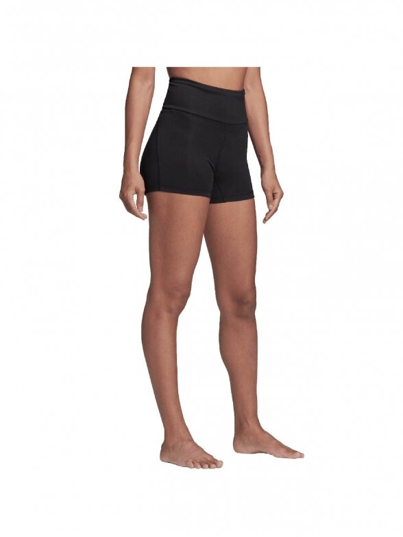 Adidas Moteriški šortai Yoga Essentials aukšto juosmens juodi HD6825 2