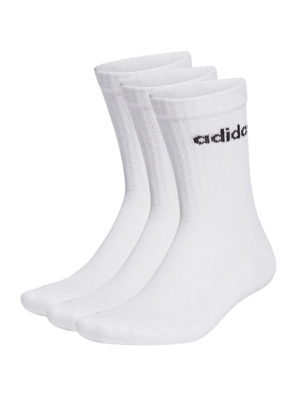 Adidas Linear Crew Cushioned kojinės 3poros baltos HT3455 Adidas Linear Crew Cushioned kojinės 3poros baltos HT3455
