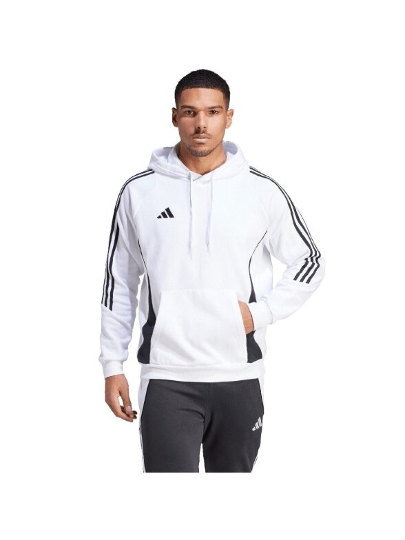 Adidas Tiro 24 Sweat Hooded vyriškas džemperis baltas IR7547 2 Adidas Tiro 24 Sweat Hooded vyriškas džemperis baltas IR7547 2