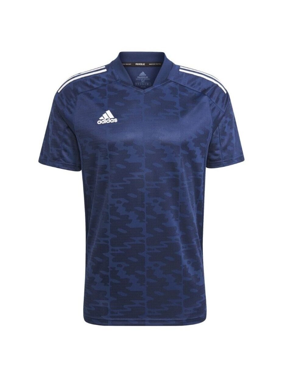 Adidas Condivo 21 Jersey Primeblue vyriški marškinėliai, tamsiai mėlyni GJ6801 Adidas Condivo 21 Jersey Primeblue vyriški marškinėliai, tamsiai mėlyni GJ6801