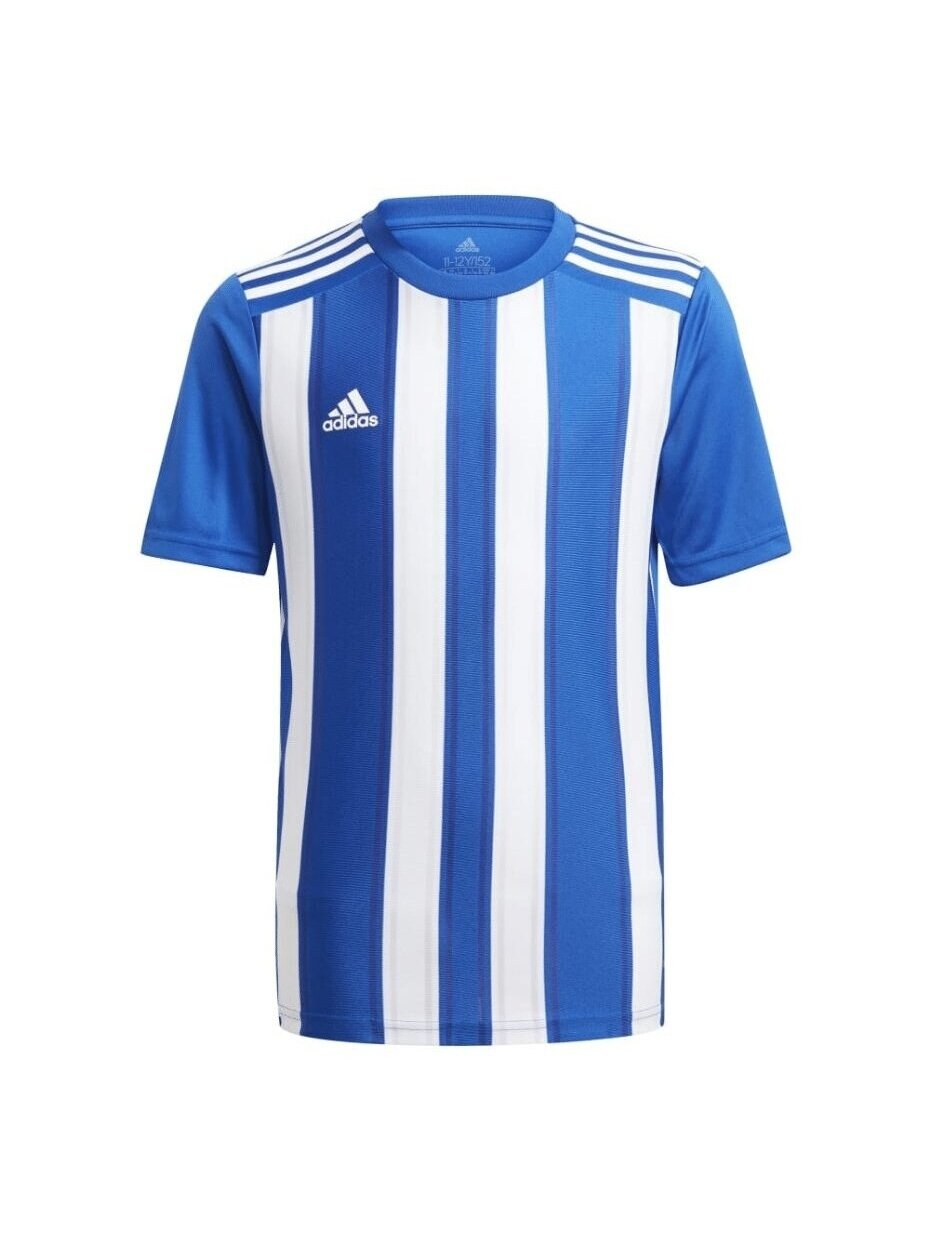 Adidas Striped 21 Jersey jaunimo marškinėliai, balti ir mėlyni GH7323 1