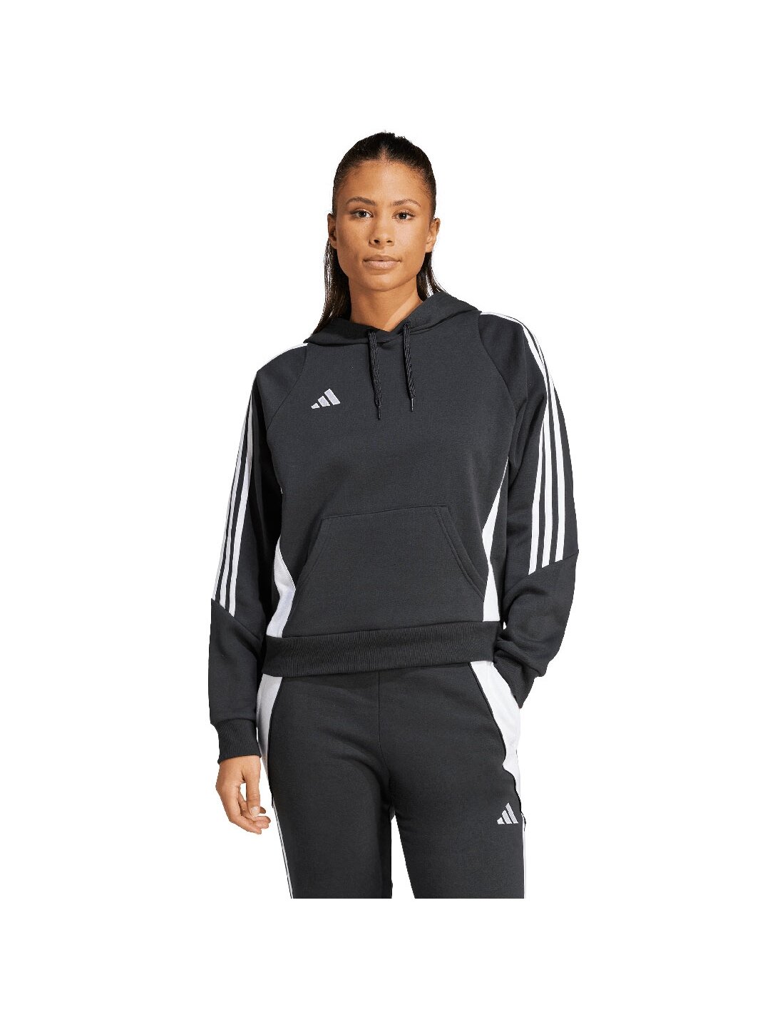 Adidas Tiro 24 Moteriški džemperiai su gobtuvu juodi IJ5607 2 Adidas Tiro 24 Moteriški džemperiai su gobtuvu juodi IJ5607 2