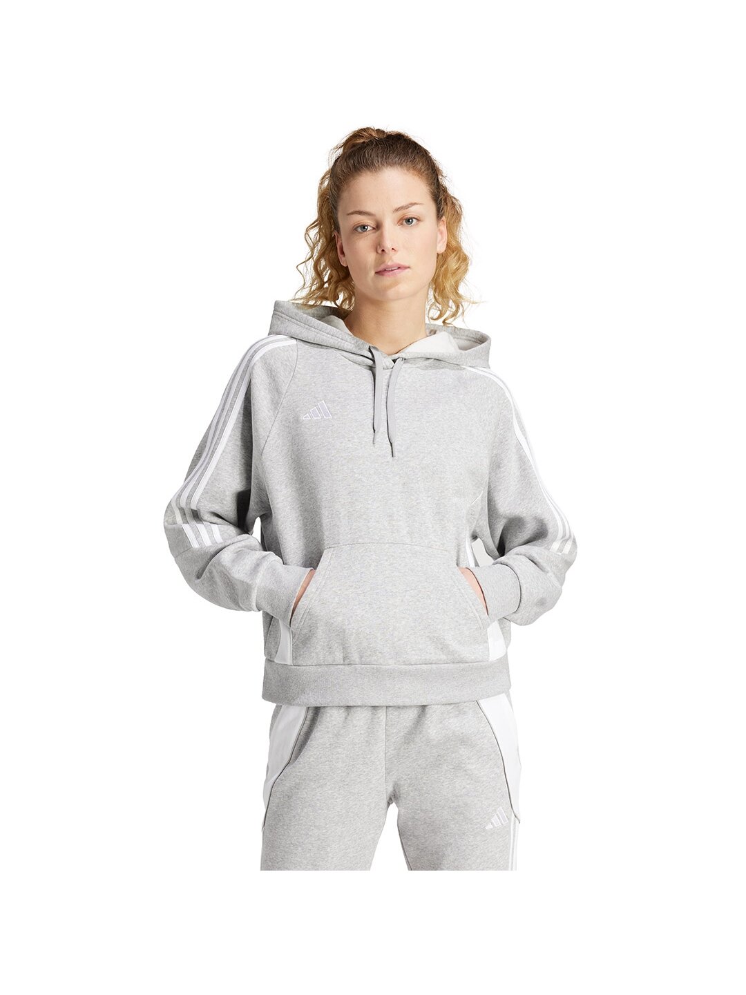 Adidas Tiro 24 Moteriškas džemperis su gobtuvu, pilkas IR7509 2