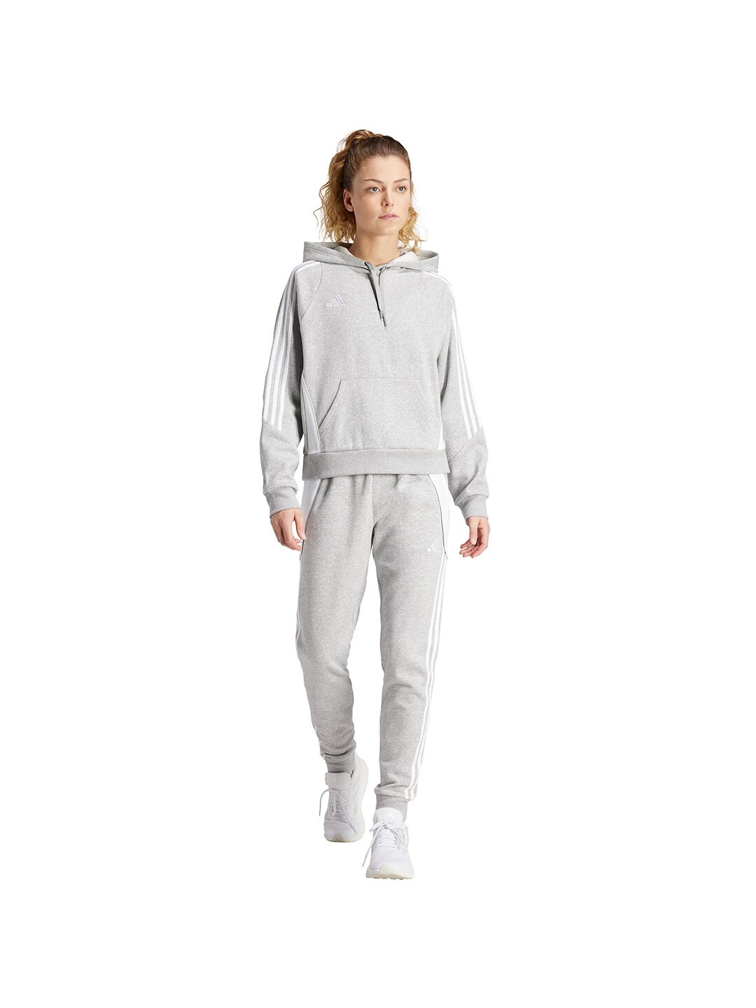 Adidas Tiro 24 Moteriškas džemperis su gobtuvu, pilkas IR7509 3