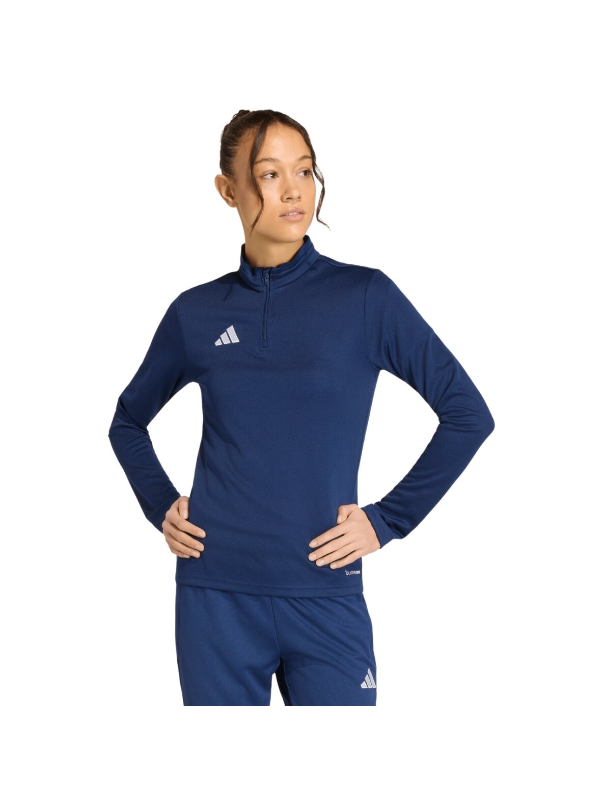 Adidas Entrada 26 Training Top moterims tamsiai mėlyna JZ6642 Adidas Entrada 26 Training Top moterims tamsiai mėlyna JZ6642