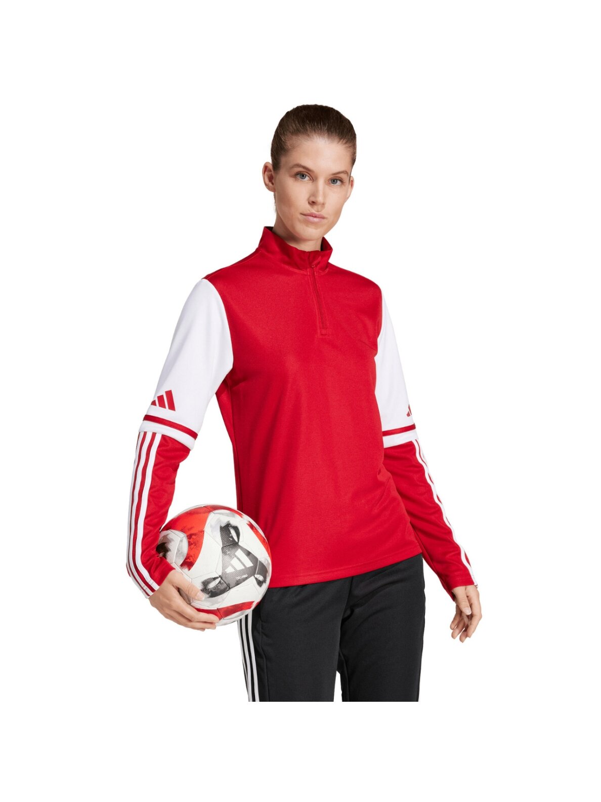 Adidas Squadra 25 Training Top džemperis moterims raudonas JD3018 Adidas Squadra 25 Training Top džemperis moterims raudonas JD3018