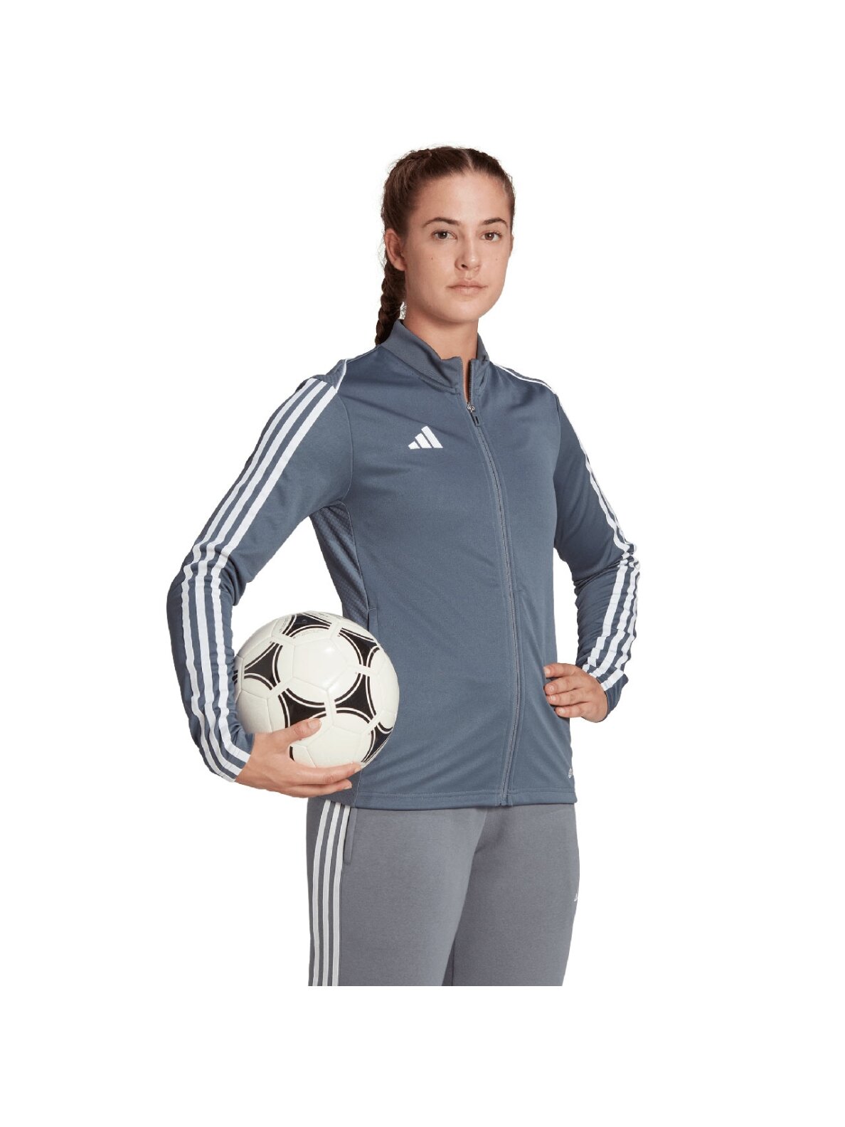Adidas Tiro 23 League Training moteriškas džemperis, pilkas HS3516 2 Adidas Tiro 23 League Training moteriškas džemperis, pilkas HS3516 2