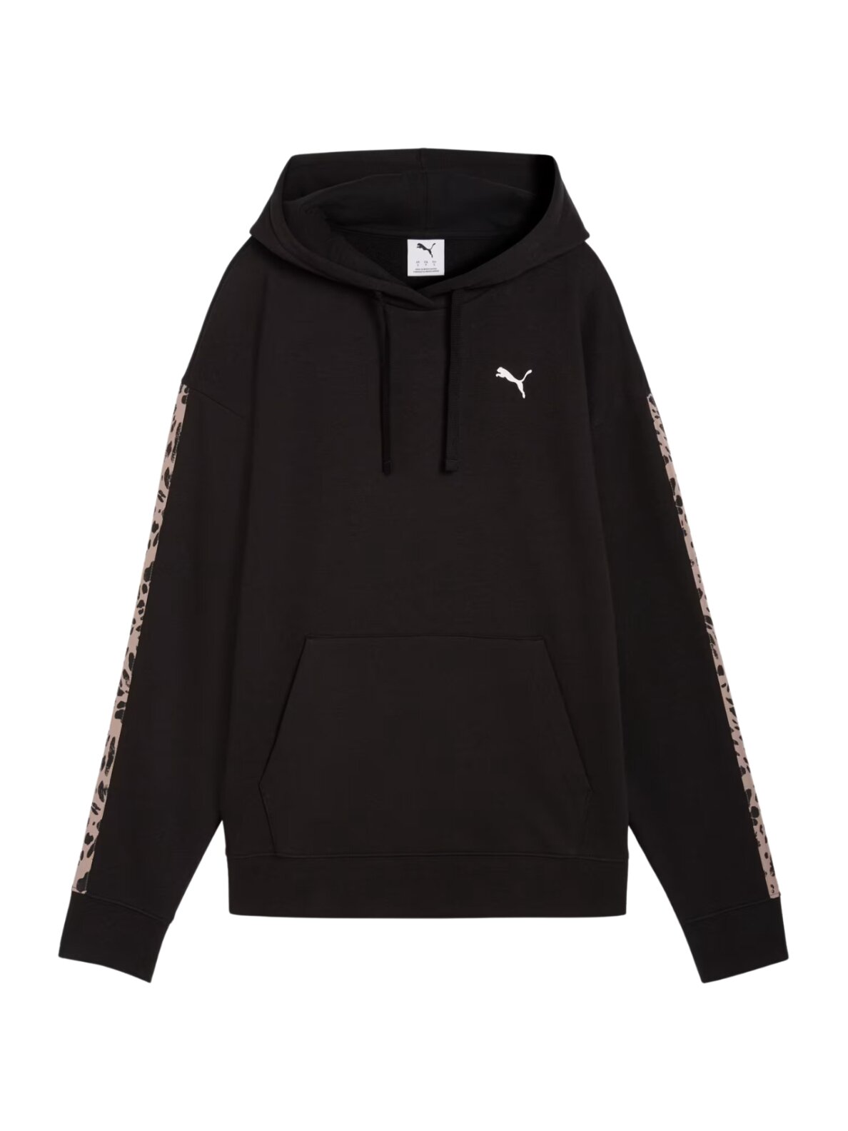 Puma ESS Graphic Animal Comfort Hoodie moteriškas džemperis su gobtuvu, juodas 1 Puma ESS Graphic Animal Comfort Hoodie moteriškas džemperis su gobtuvu, juodas 1