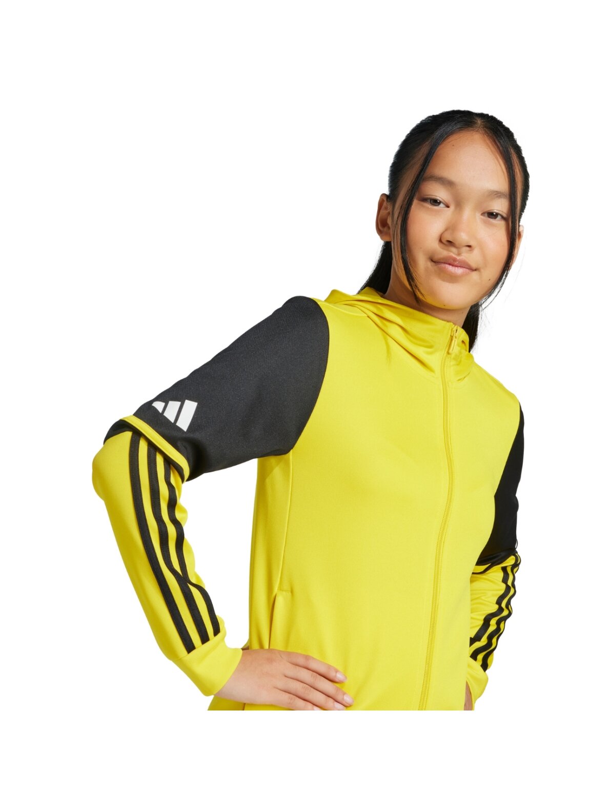 Adidas Squadra 25 Hoody vaikiška džemperis geltona-juoda JP3386 3 Adidas Squadra 25 Hoody vaikiška džemperis geltona-juoda JP3386 3