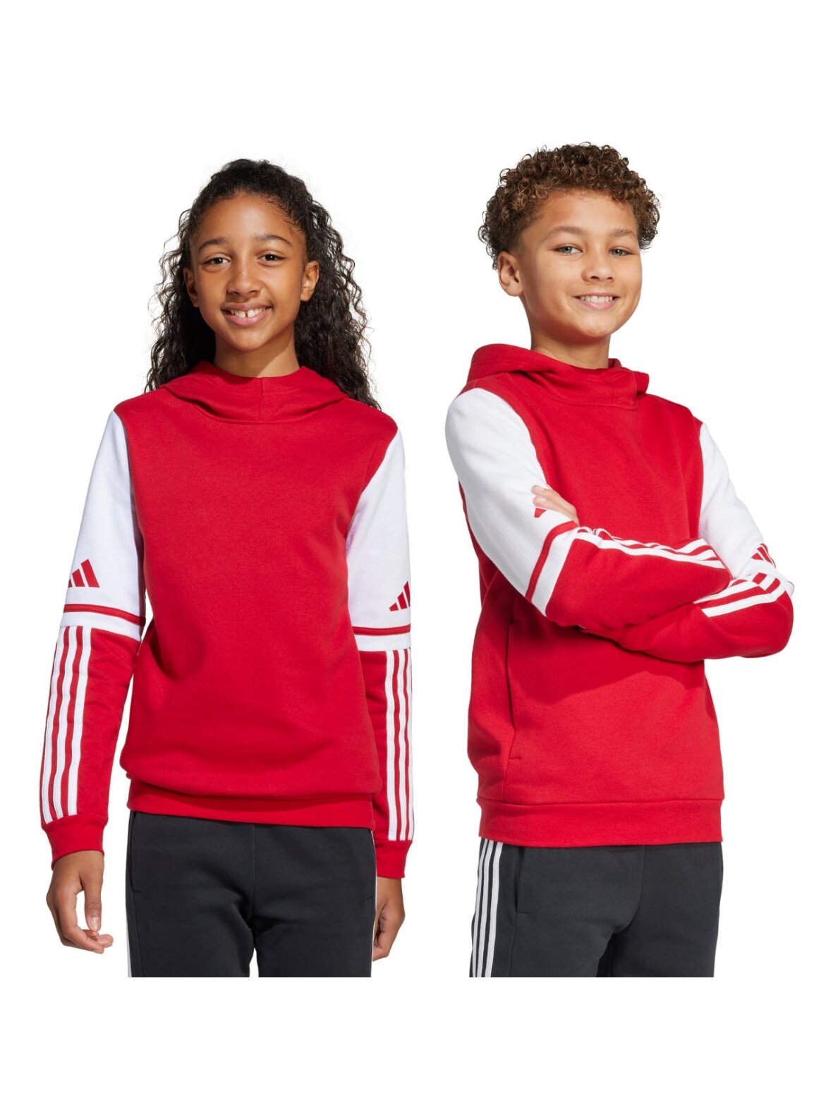 Adidas Squadra 25 Sweat Hoody vaikams raudona JD4805 Adidas Squadra 25 Sweat Hoody vaikams raudona JD4805