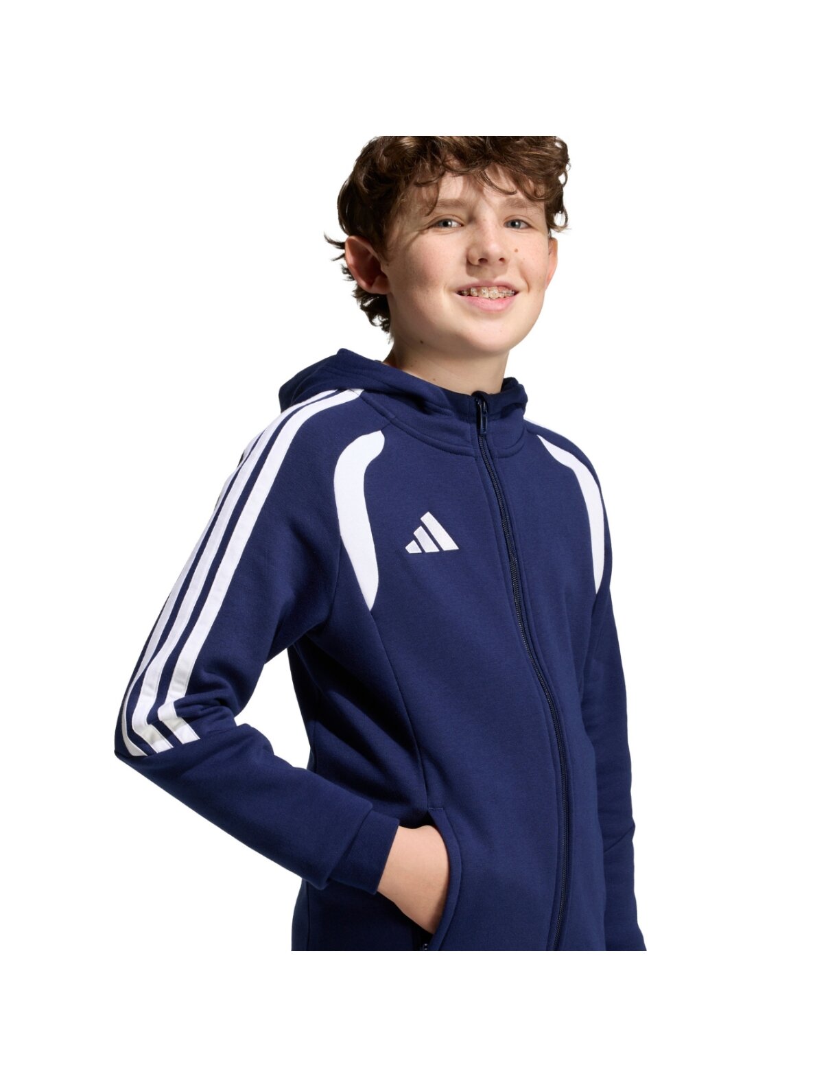 adidas Tiro 26 League Sweat Full Zip Hoodie džemperis vaikams tamsiai mėlynas KF3322 5