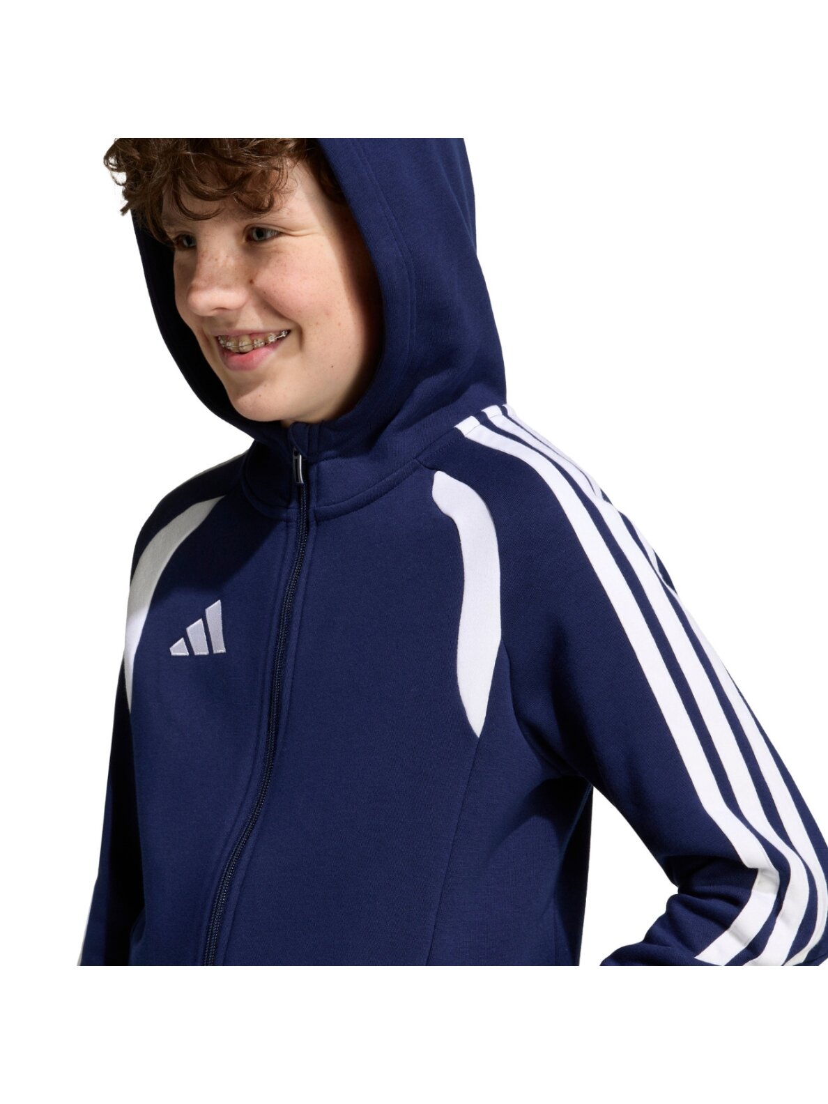 adidas Tiro 26 League Sweat Full Zip Hoodie džemperis vaikams tamsiai mėlynas KF3322 6