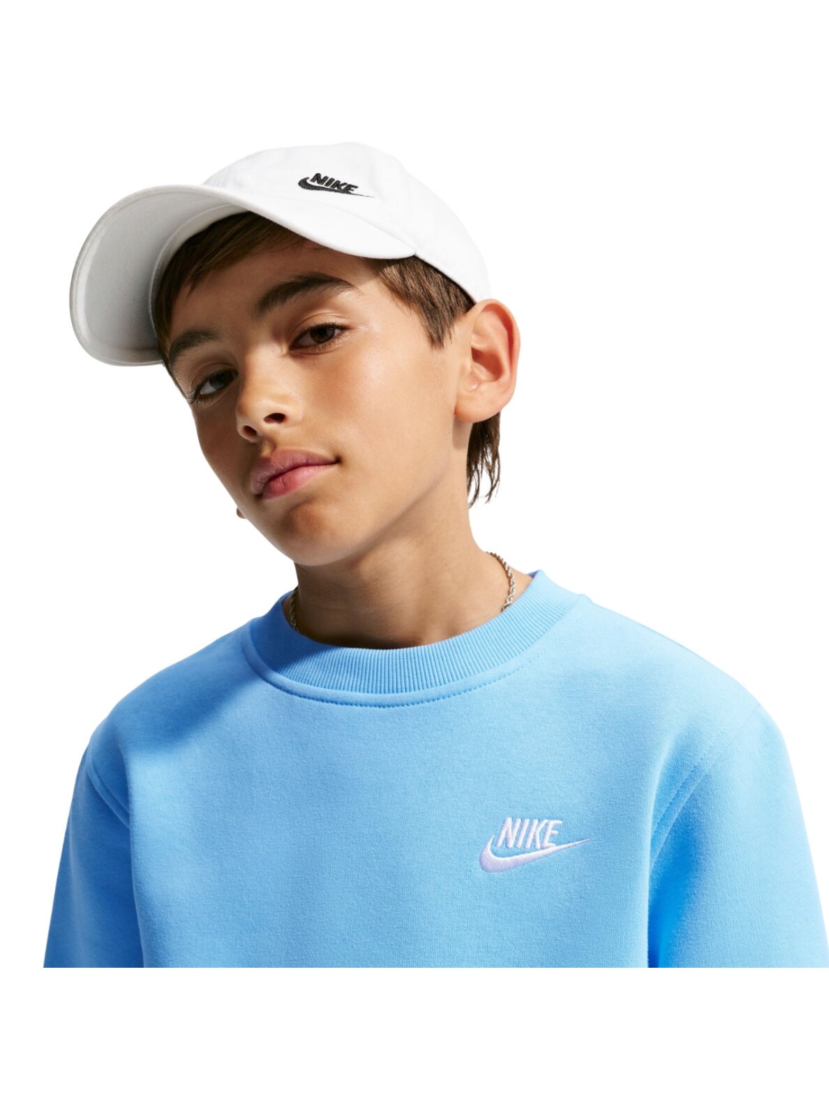 Nike Sportswear Club Fleece vaikiškas megztinis, šviesiai mėlynas FD3006 497 2