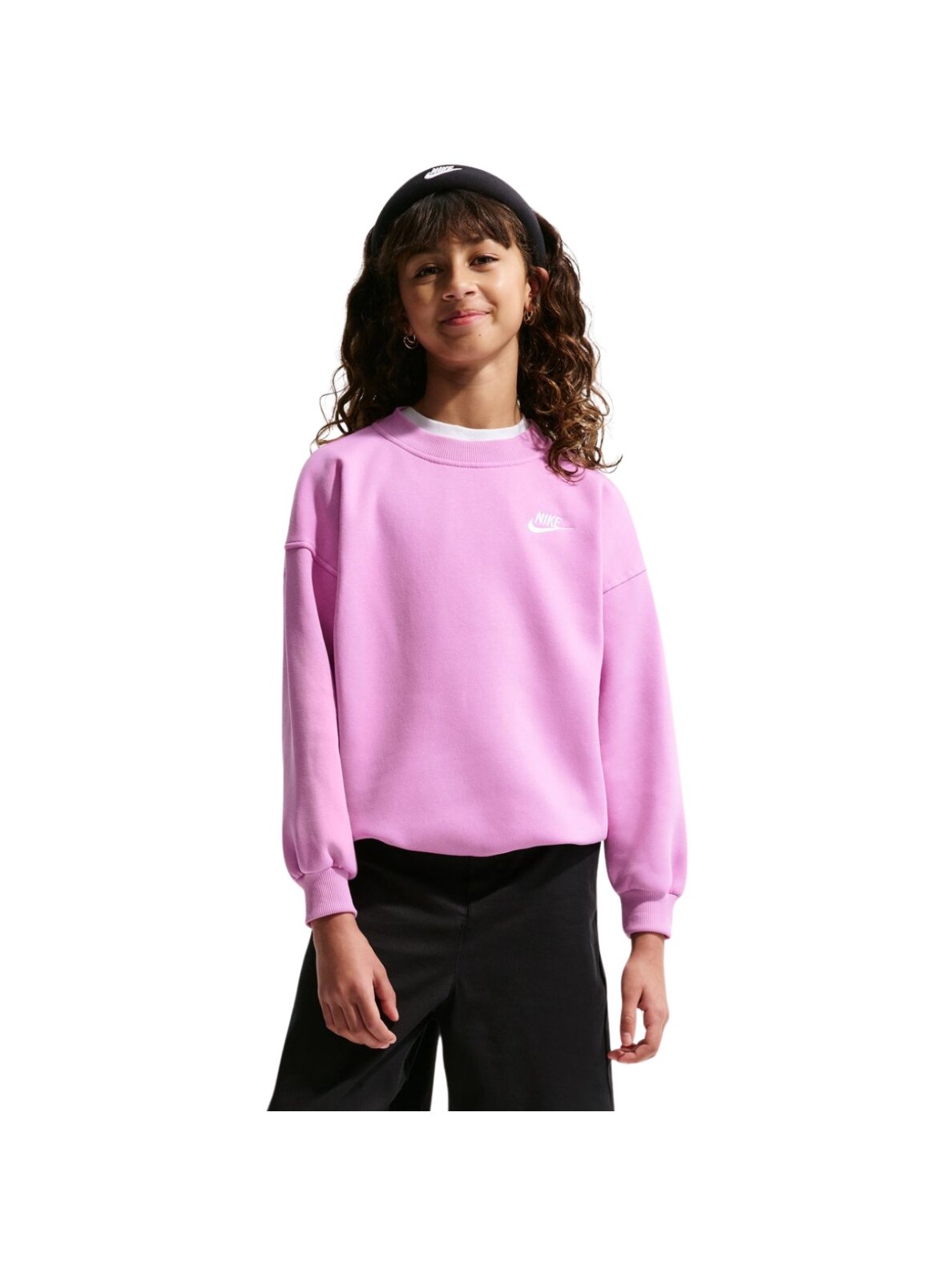 Nike Sportswear Club Fleece džemperis vaikams rožinis FD2923 503 Nike Sportswear Club Fleece džemperis vaikams rožinis FD2923 503