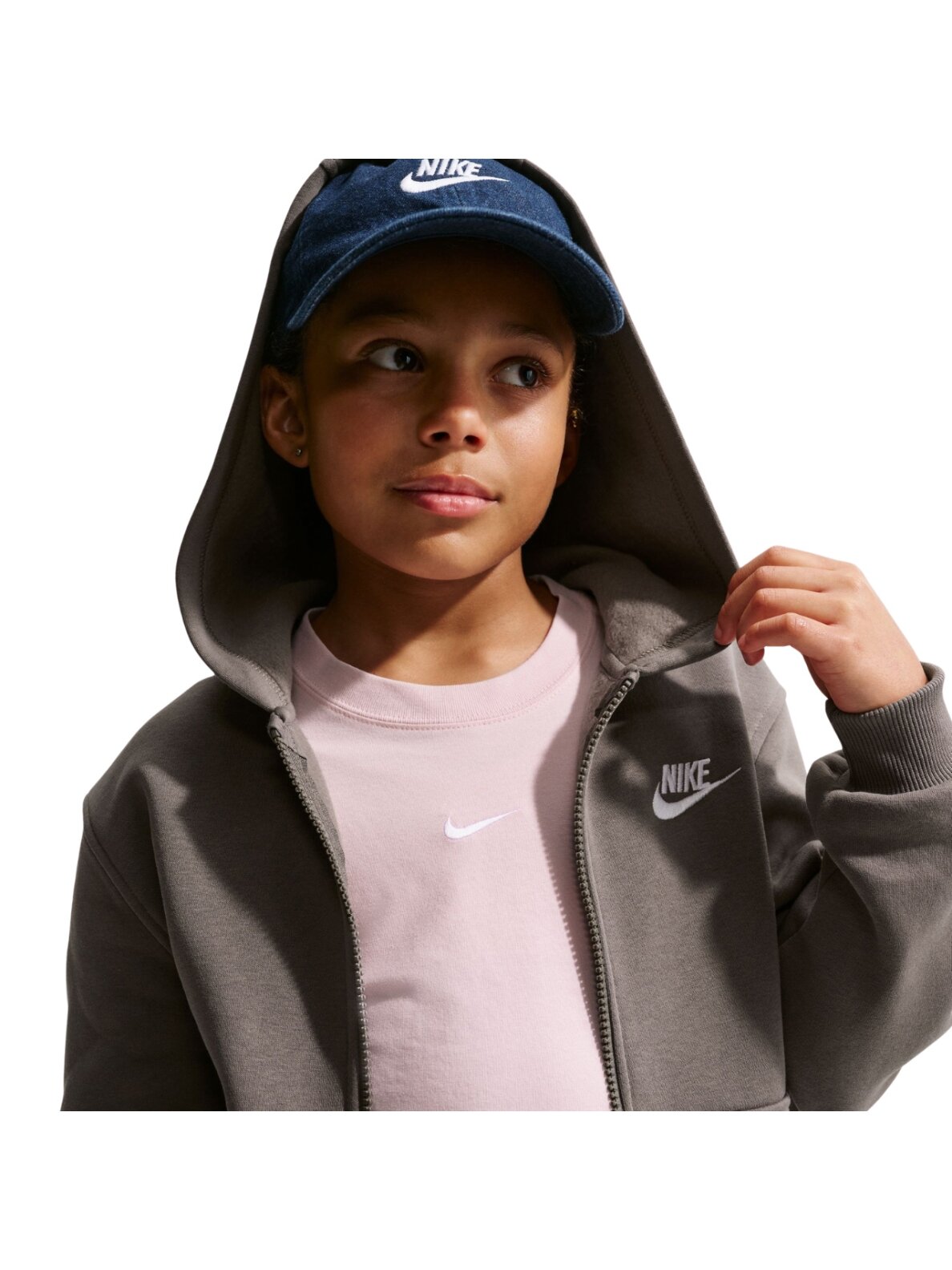 Nike Sportswear Club Fleece vaikiški megztiniai, pilki FD3004 289 4 Nike Sportswear Club Fleece vaikiški megztiniai, pilki FD3004 289 4
