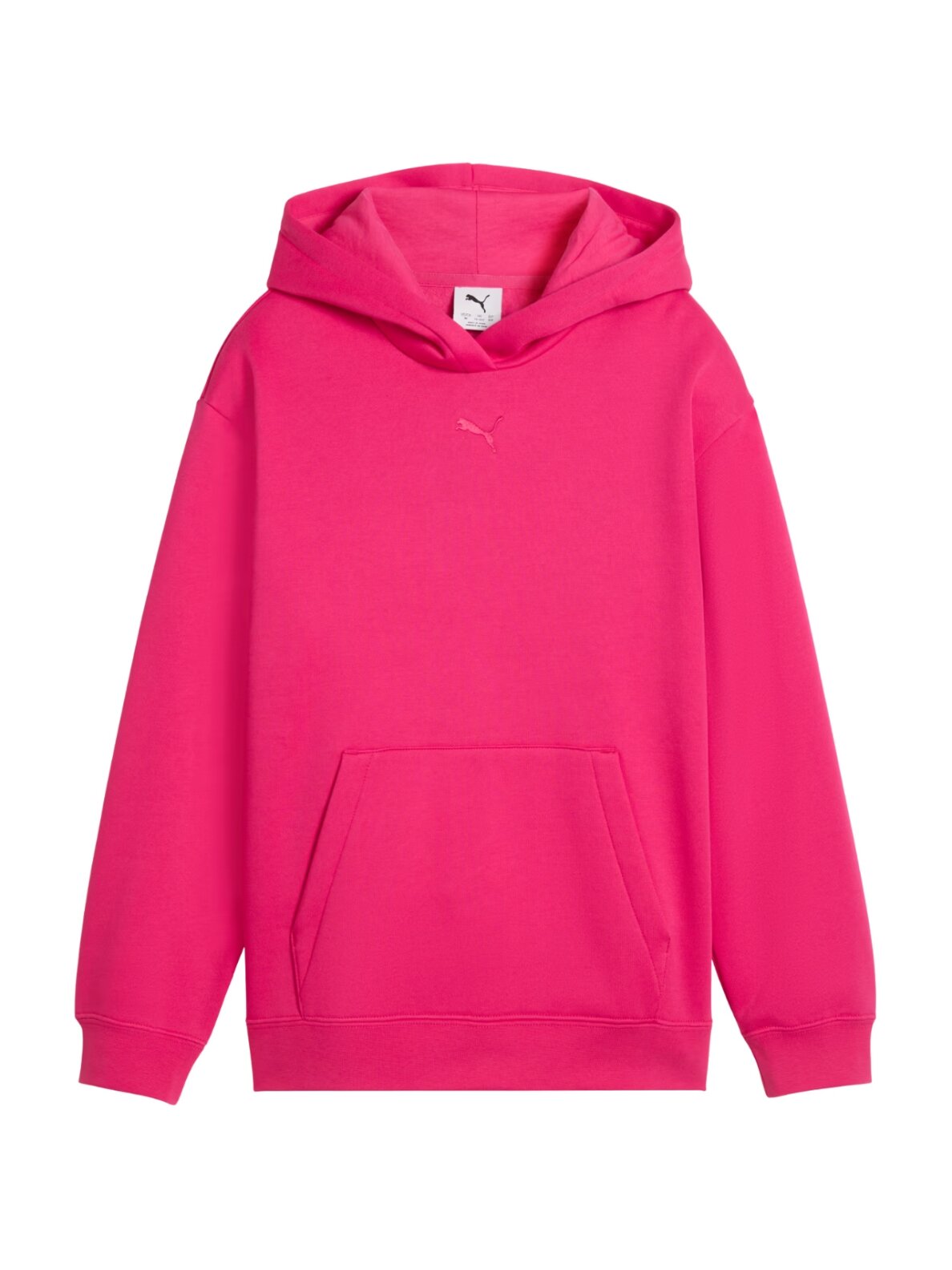 Puma ESS Centered Cat Logo Relaxed Hoodie vaikams džemperis su gobtuvu fuksia 1