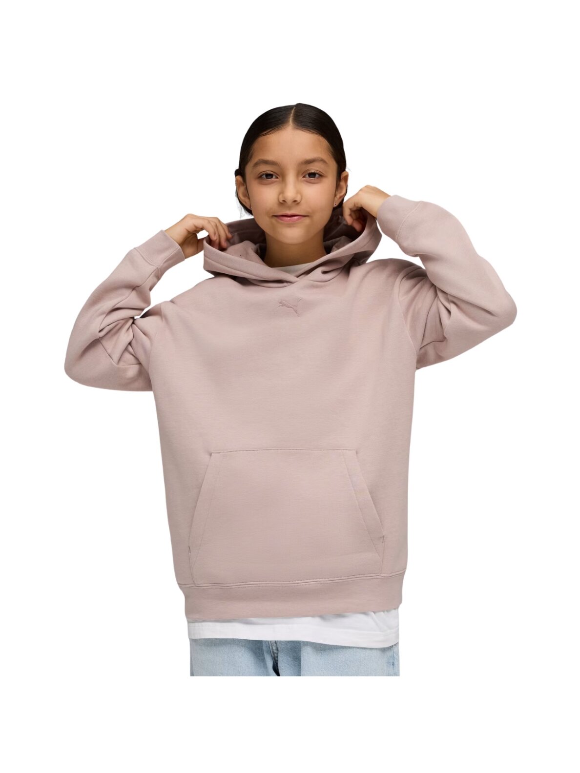 Puma ESS Centered Cat Logo Relaxed Hoodie džemperis vaikams rožinis 692973 89 Puma ESS Centered Cat Logo Relaxed Hoodie džemperis vaikams rožinis 692973 89