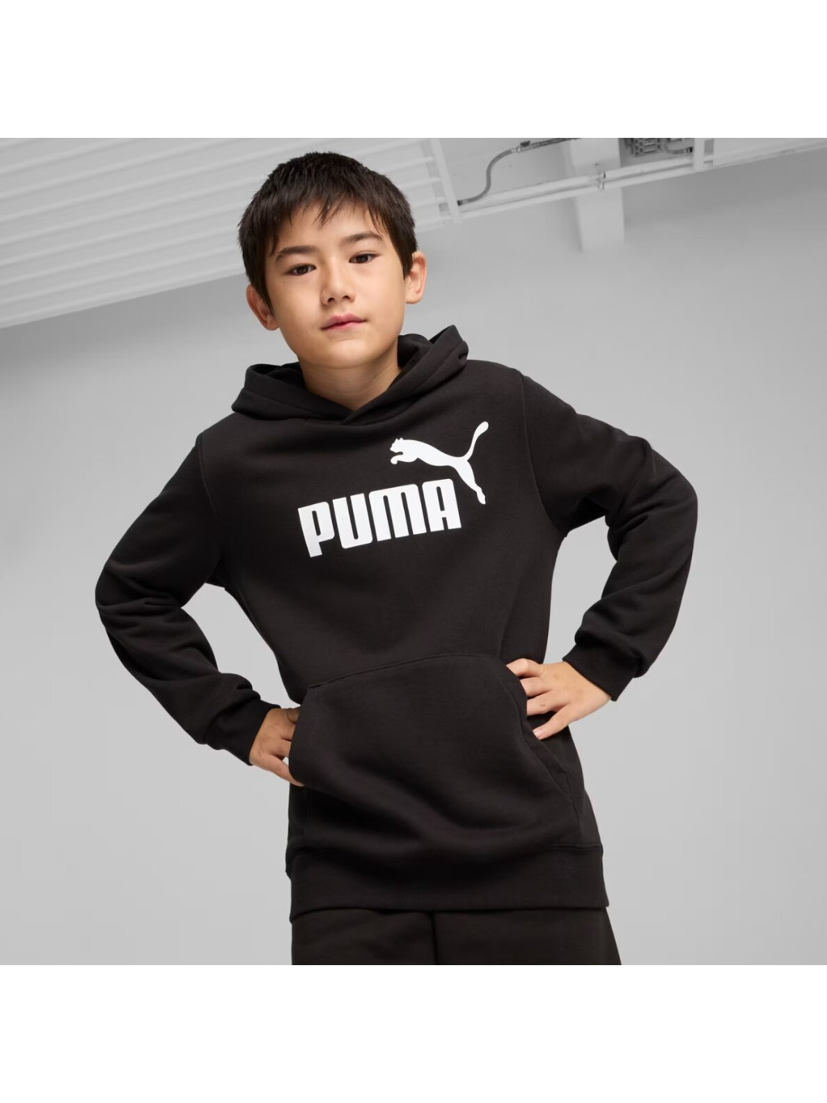 Puma ESS No.1 Logo Hoodie vaikiškas džemperis su gobtuvu juodas 684909 01 2