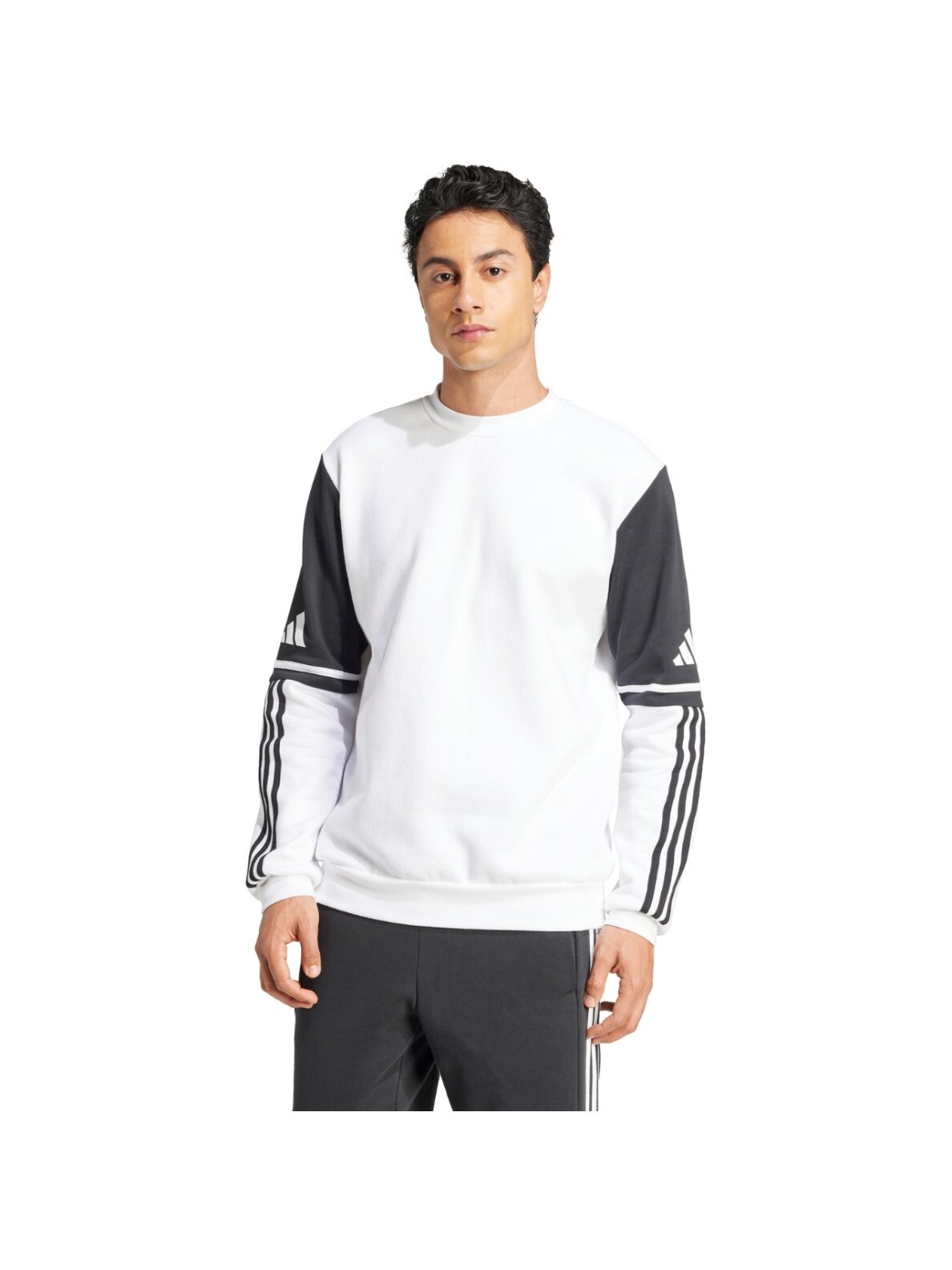 adidas Squadra 25 Sweat Crew vyriška džemperis balta-juoda JD2959 adidas Squadra 25 Sweat Crew vyriška džemperis balta-juoda JD2959