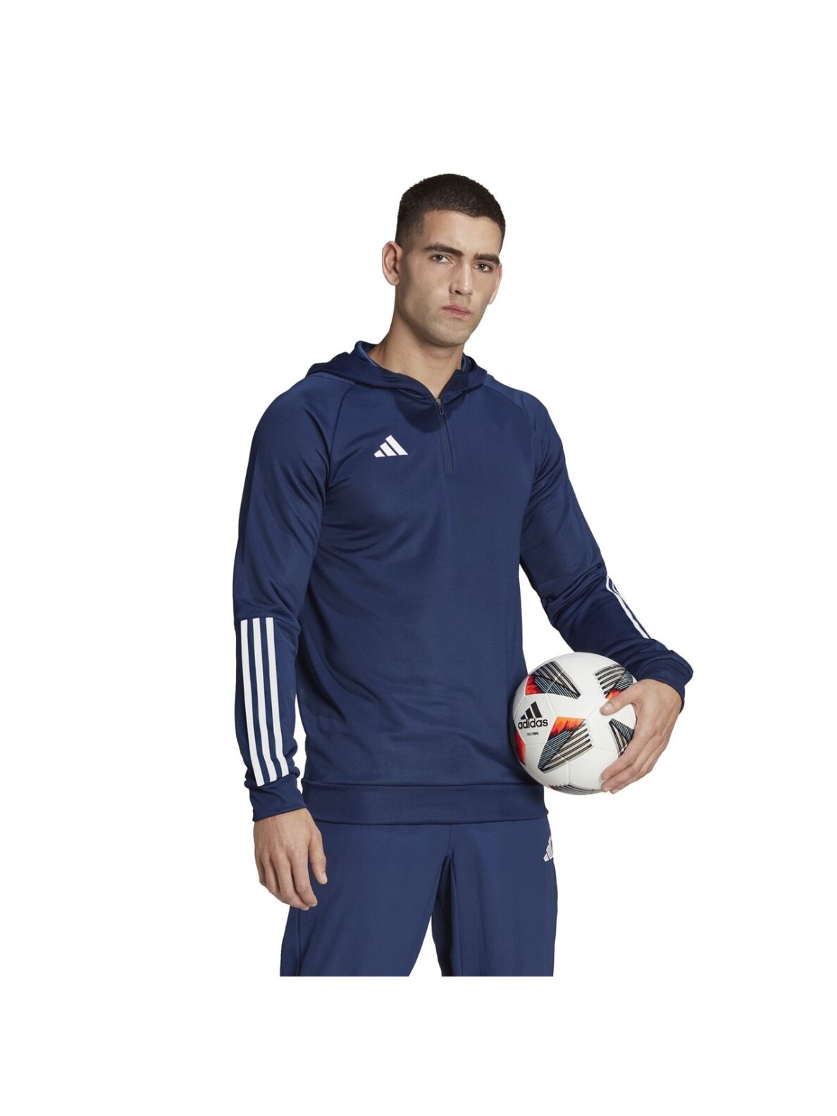 Vyriškas džemperis Adidas Tiro 23 Competition Hoodie, tamsiai mėlynas HK8056 Vyriškas džemperis Adidas Tiro 23 Competition Hoodie, tamsiai mėlynas HK8056