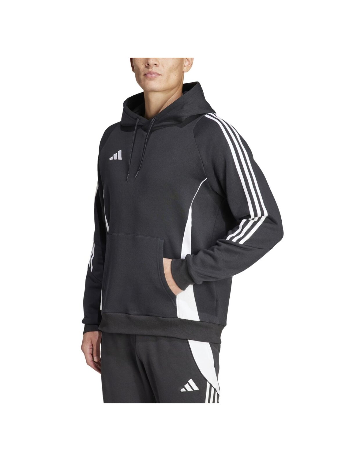 Adidas Tiro 24 Sweat Hooded vyriškas džemperis juodas IJ7673 Adidas Tiro 24 Sweat Hooded vyriškas džemperis juodas IJ7673