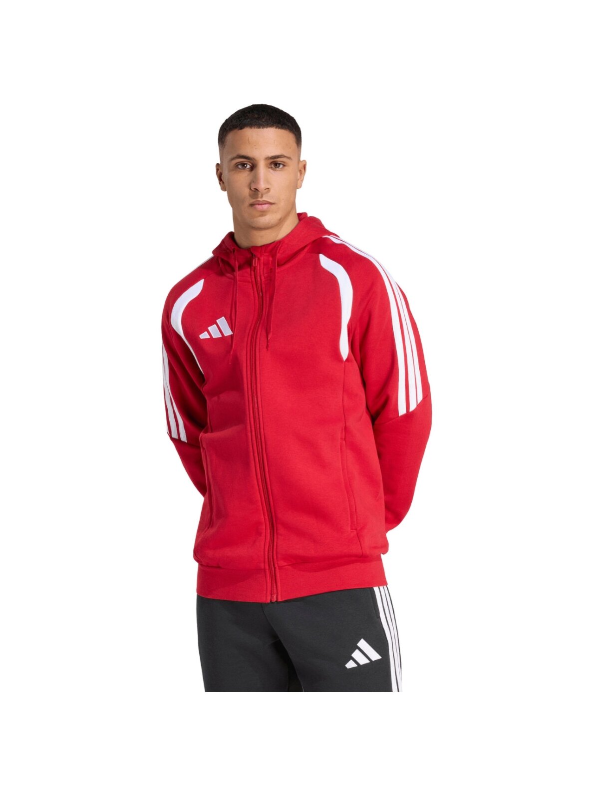 Adidas Tiro 26 League Sweat Full Zip Hoodie džemperis vyrams raudonas KF9106 Adidas Tiro 26 League Sweat Full Zip Hoodie džemperis vyrams raudonas KF9106