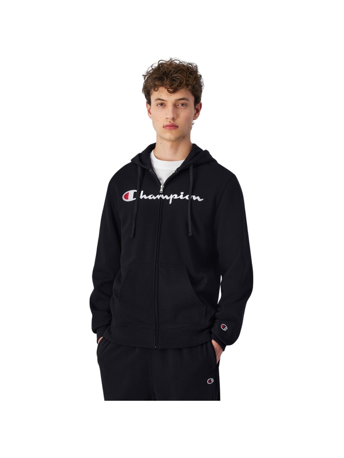 Vyriškas Džemperis Champion Hoodie su užtrauktuku juodas 220255 KK001 Vyriškas Džemperis Champion Hoodie su užtrauktuku juodas 220255 KK001