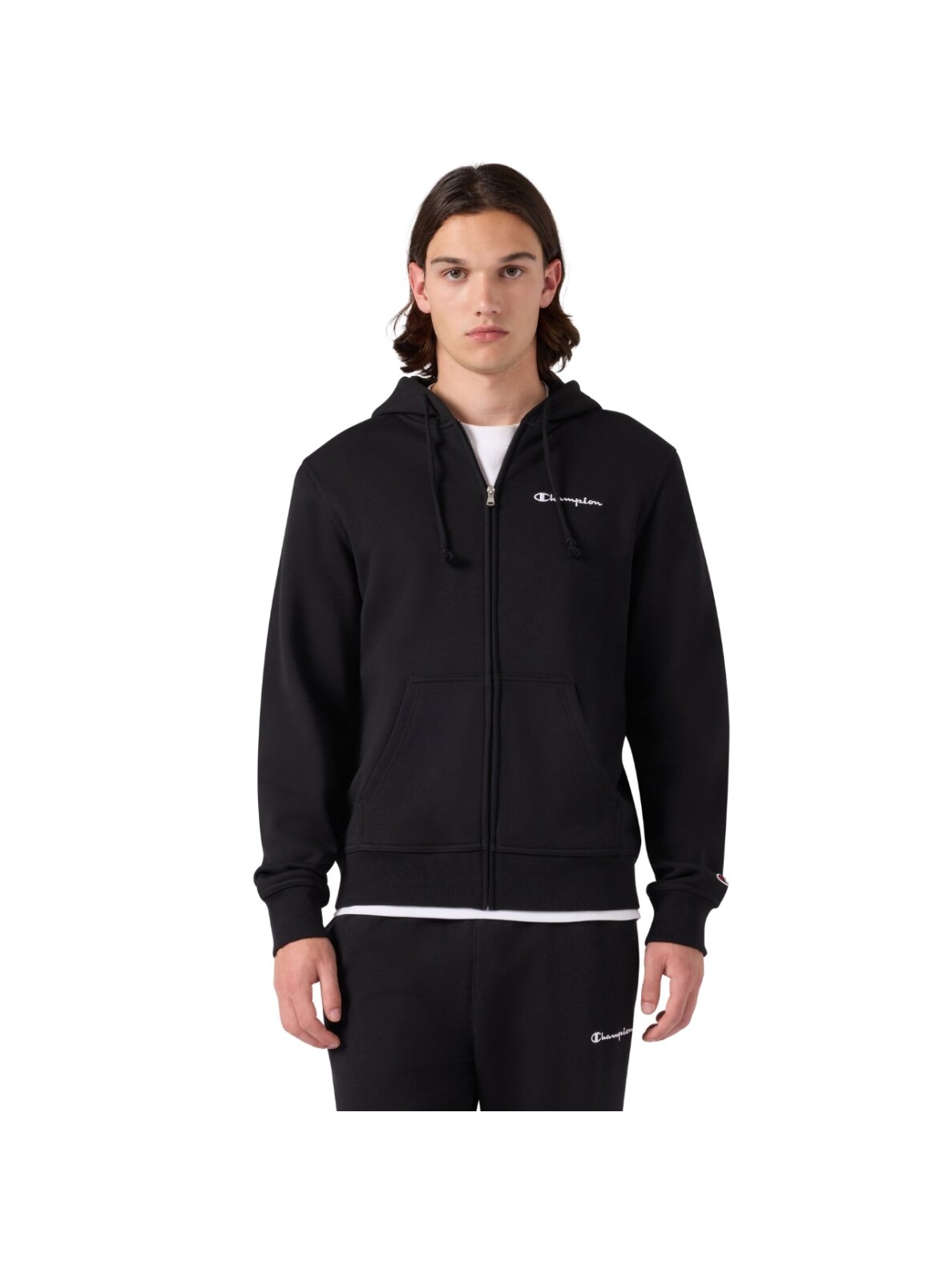Champion vyriškas džemperis su užtrauktuku Hooded Full Zip Sweatshirt, juodas 221794 KK001 Champion vyriškas džemperis su užtrauktuku Hooded Full Zip Sweatshirt, juodas 221794 KK001