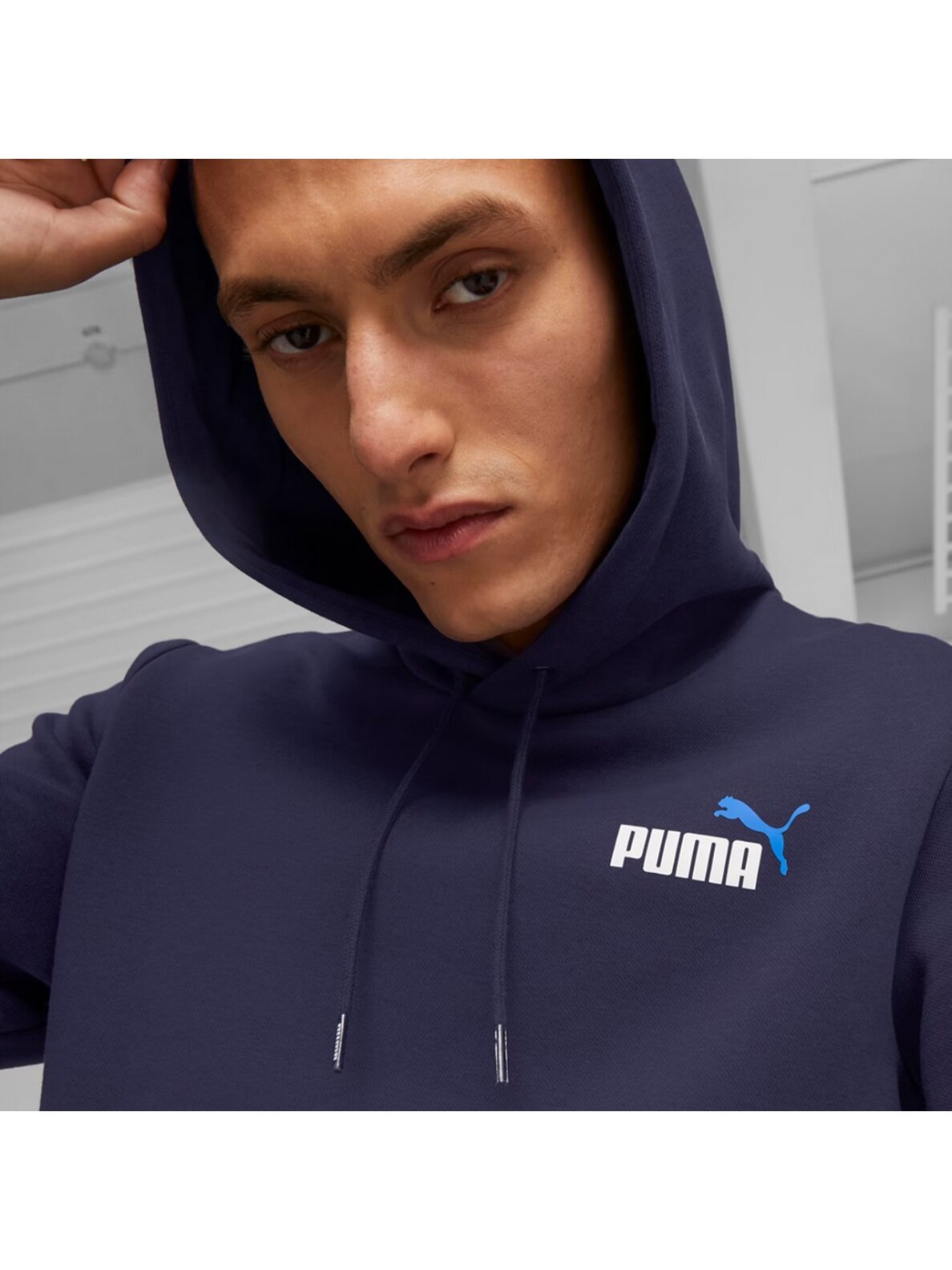 Puma ESS+ 2 Col Small Logo Hoodie FL vyriškas džemperis, tamsiai mėlynas 674471 06 Puma ESS+ 2 Col Small Logo Hoodie FL vyriškas džemperis, tamsiai mėlynas 674471 06