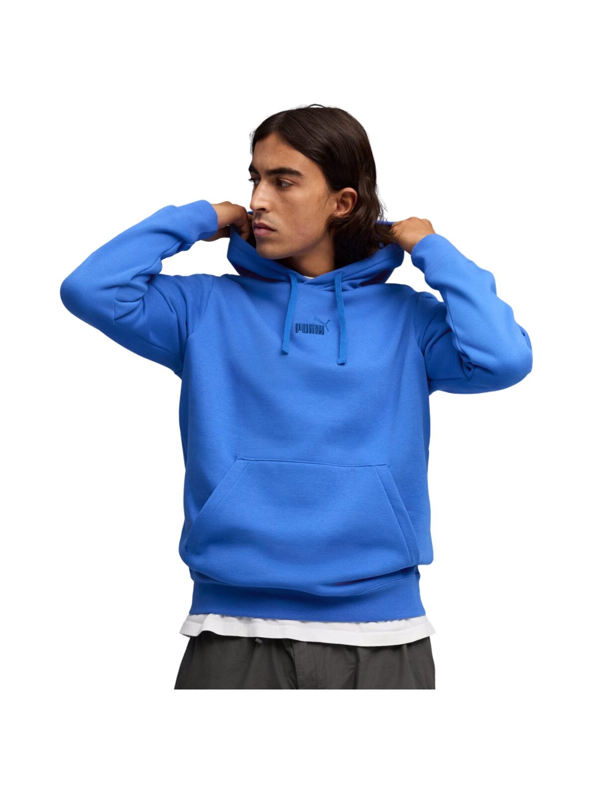 Puma ESS No.1 Logo Centered Hoodie vyriška džemperis su gobtuvu mėlynas 692914 13