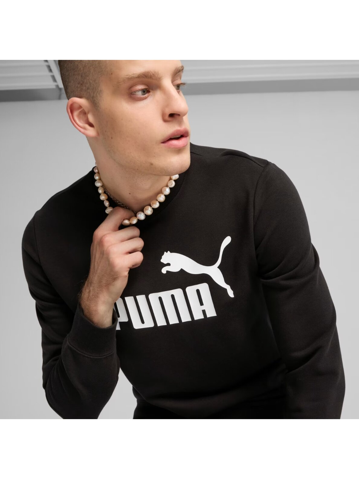 Puma ESS No.1 Logo Crew TR vyriški megztiniai juodi 682560 01 4