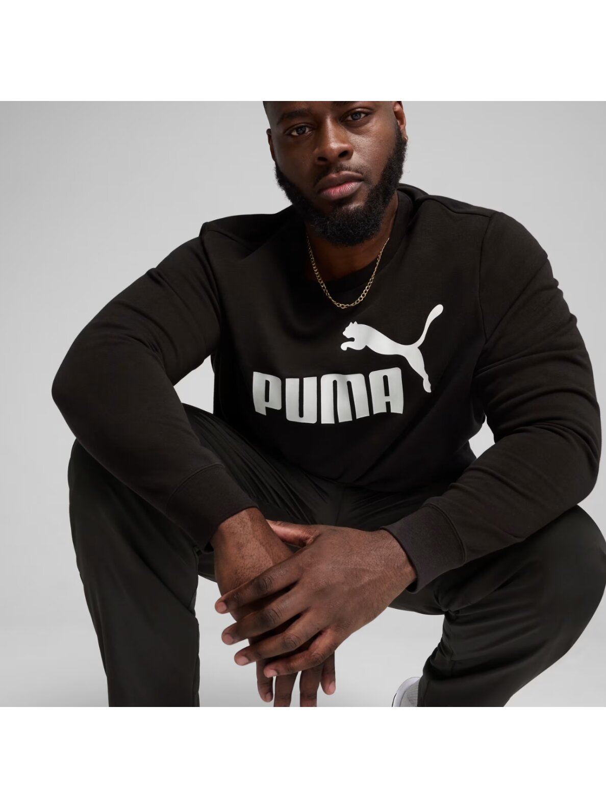 Puma ESS No.1 Logo Crew TR vyriški megztiniai juodi 682560 01 5