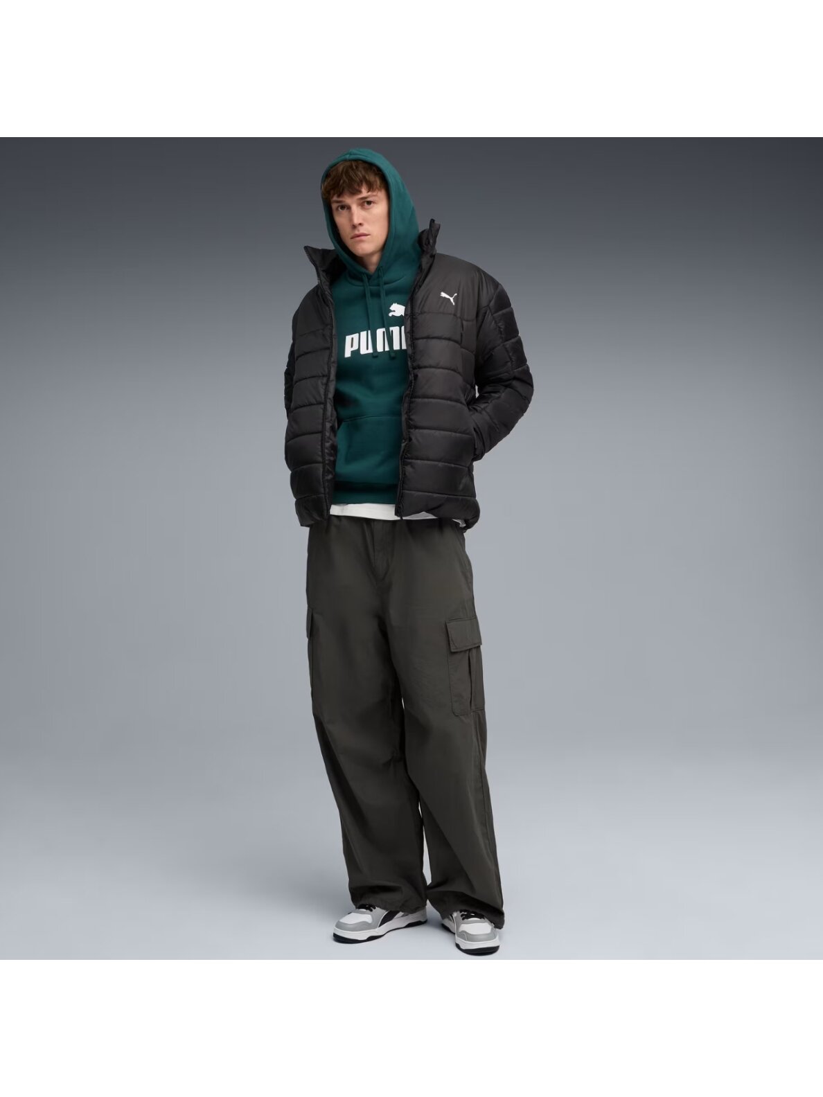 Puma ESS No.1 Logo Hoodie FL vyrams žalia 682571 75 4