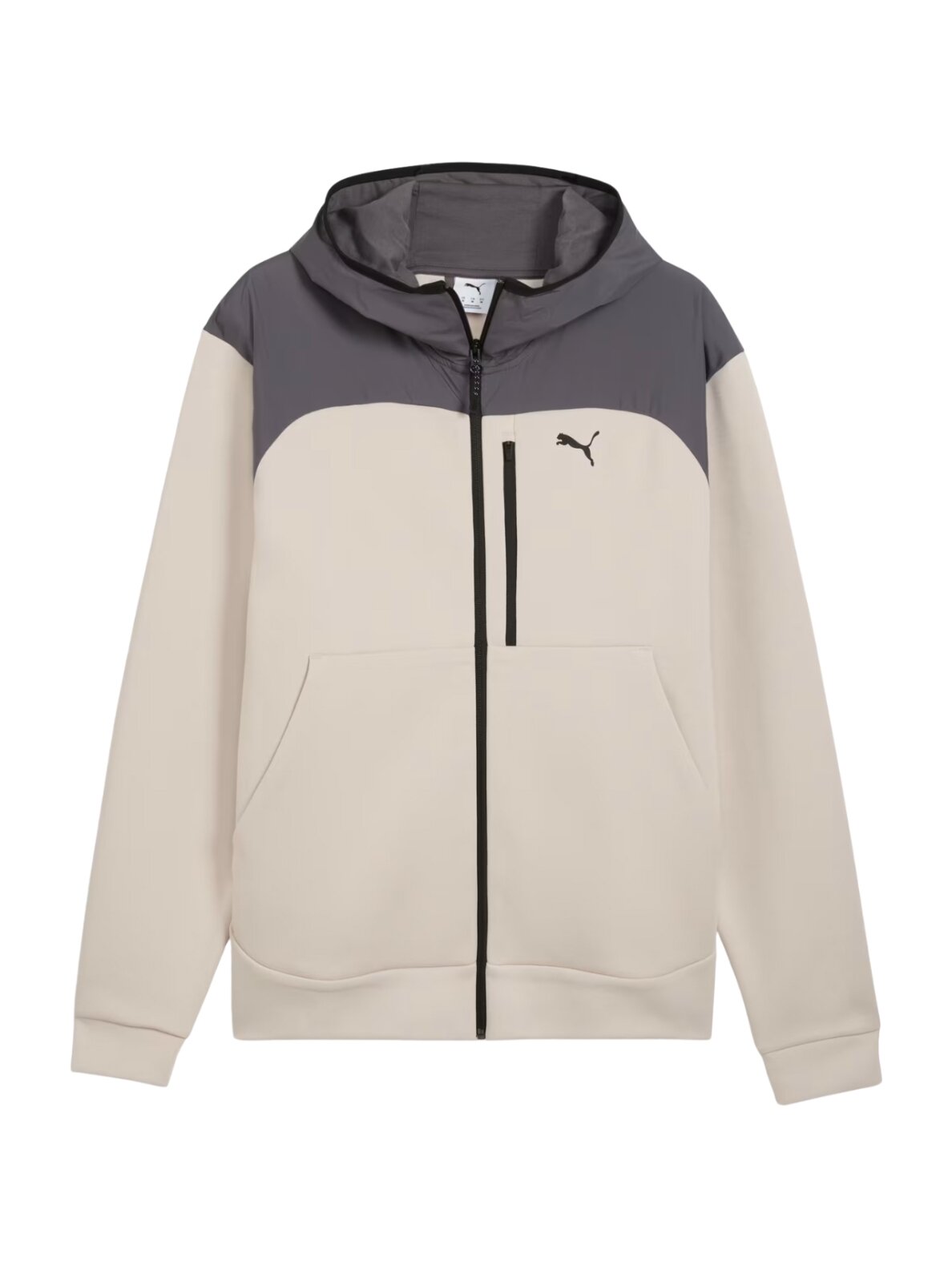 Puma vyriškas džemperis su užtrauktuku Tech Material Mix Full-Zip Hoodie, smėlio spalvos 694490 82 1