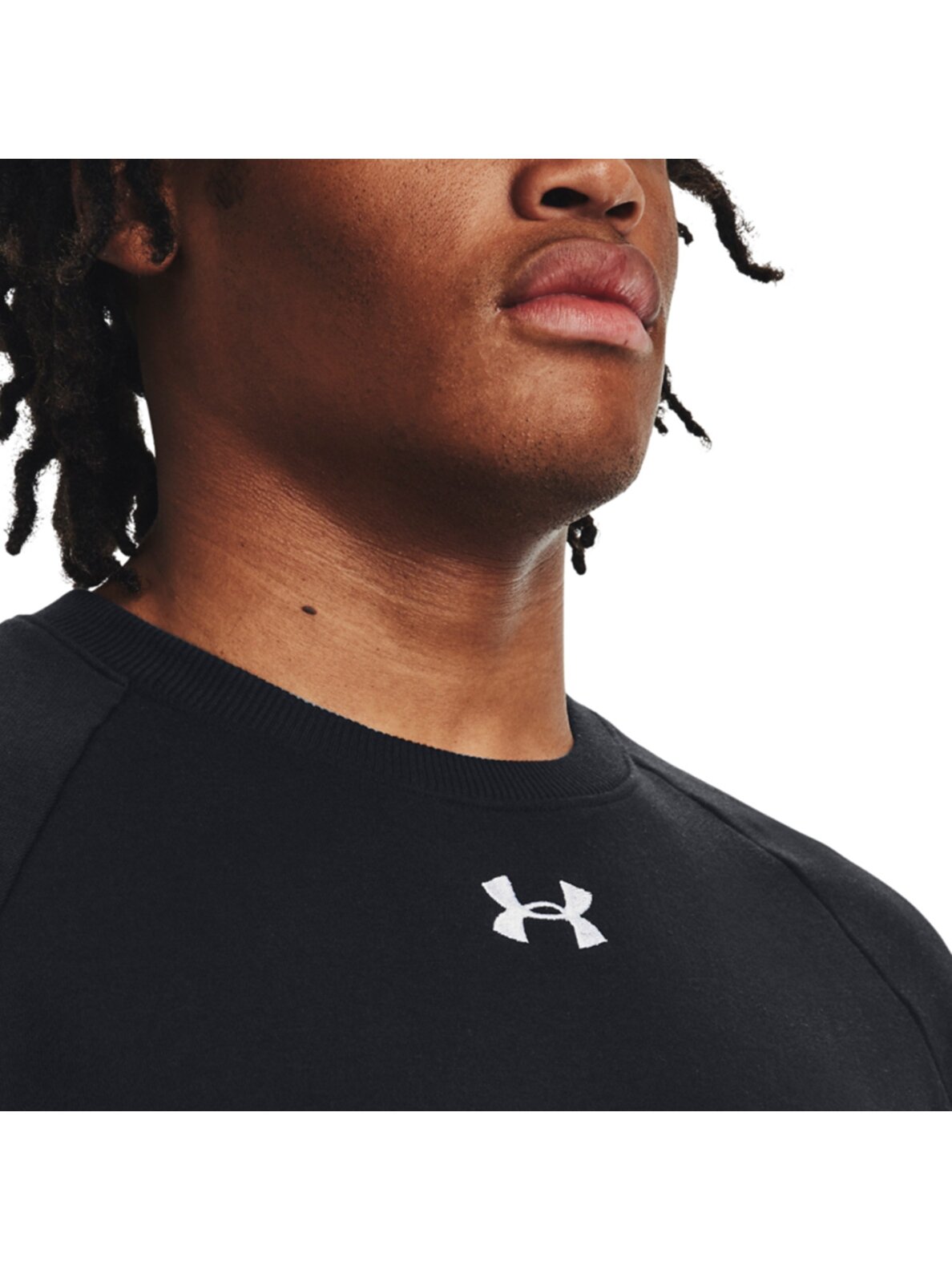 Under Armour Rival Fleece Crew vyriški palaidinės juodi 1379755 001 1 Under Armour Rival Fleece Crew vyriški palaidinės juodi 1379755 001 1