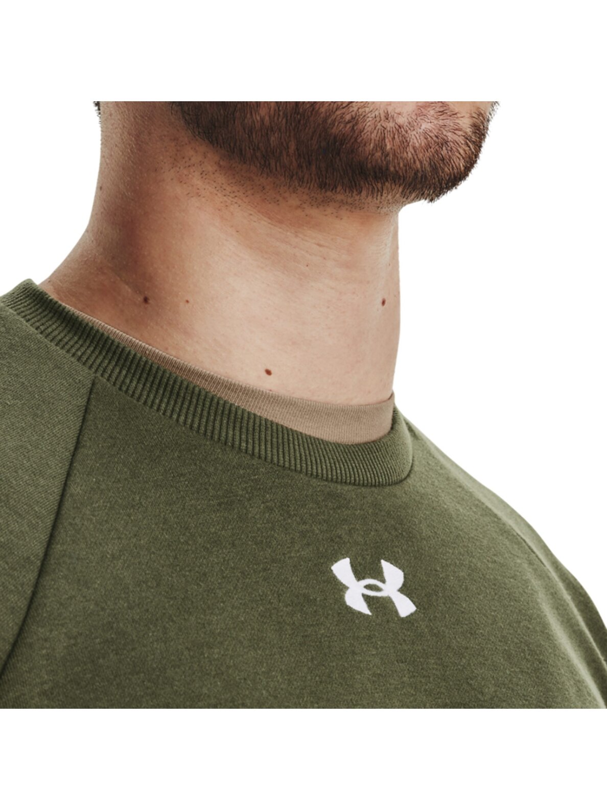 Vyriški „Under Armour“ „Rival Fleece Crew“ džemperis chaki spalvos 1379755 390 2