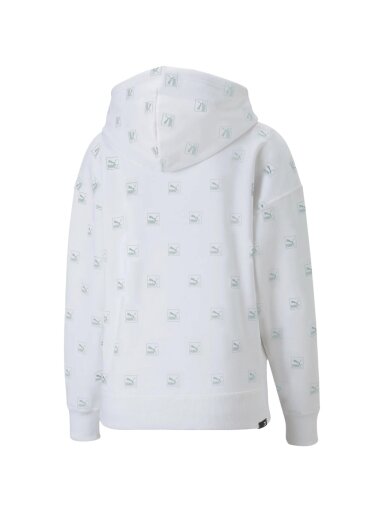 Puma Brand Love AOP Hoodie FL moteriškas džemperis baltas 535706 02