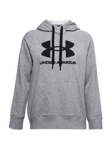 Under Armour Rival Fleece moteriškas džemperis su gobtuvu, pilkas 1356318 035
