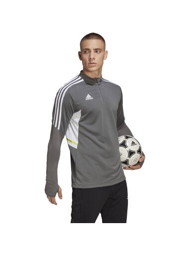 Vyriški Adidas Condivo 22 Training 1/2 džemperiai su užtrauktuku pilkos ir baltos spalvos HD2312