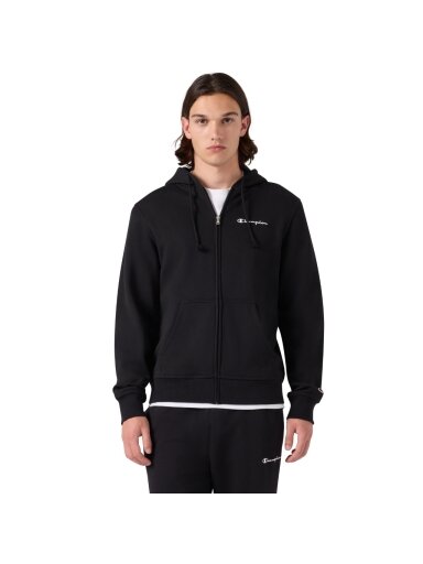 Champion vyriškas džemperis su užtrauktuku Hooded Full Zip Sweatshirt, juodas 221794 KK001
