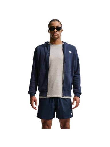 Nike vyriškas džemperis su užtrauktuku Club BB FZ Hoodie, tamsiai mėlynas FN3861 451