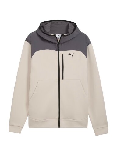 Puma vyriškas džemperis su užtrauktuku Tech Material Mix Full-Zip Hoodie, smėlio spalvos 694490 82