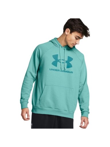 Under Armour Rival Fleece Logo HD vyriškas džemperis, tamsiai mėlynas 1379758 482