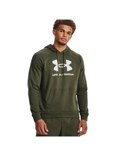 Vyriški „Under Armour“ konkurentų „Fleece“ logotipo HD džemperiai, alyvuogių spalvos 1379758 390