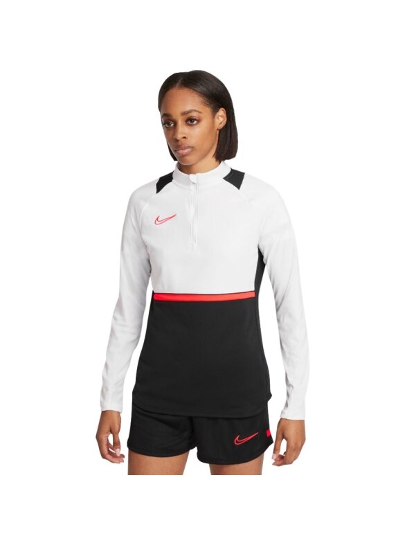 Nike NK Df Academy 21 Drill Top moteriškas džemperis baltas ir juodas CV2653 016 Nike NK Df Academy 21 Drill Top moteriškas džemperis baltas ir juodas CV2653 016