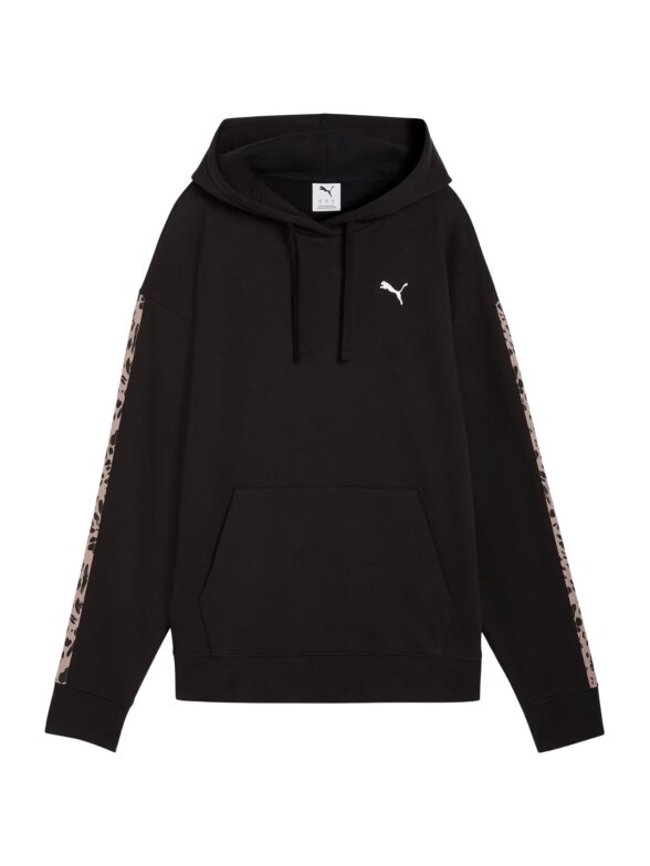 Puma ESS Graphic Animal Comfort Hoodie moteriškas džemperis su gobtuvu, juodas 1